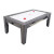 The 7ft Multi Games & Dining Table in Driftwood set for air hockey.