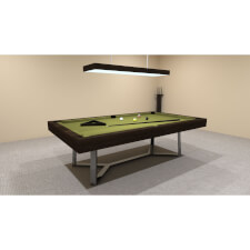 The Silverlight Deluxe Slate Bed Pool Table From Bilhares Europa With Wenge Finish and Sage Smart Cloth.