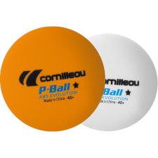 Cornilleau P-Balls are available in white or orange.