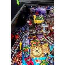 Playfield detail of the Teenage Mutant Ninja Turtles pinball machine.