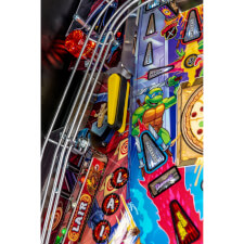 Playfield detail of the Teenage Mutant Ninja Turtles pinball machine.