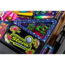 Playfield detail of the Teenage Mutant Ninja Turtles pinball machine.