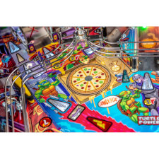 Playfield detail of the Teenage Mutant Ninja Turtles pinball machine.