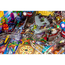 Playfield detail of the Teenage Mutant Ninja Turtles pinball machine.