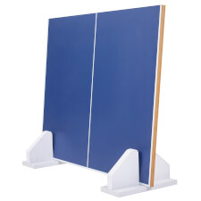 The white stand holding table tennis tops.