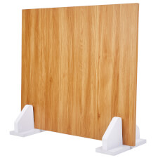 The white stand holding dining tops.