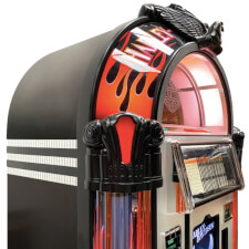 Rock-Ola Harley Davidson Flames Aluminium CD Jukebox Cabinet Top