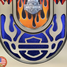Rock-Ola Harley Davidson Flames Aluminium CD Jukebox Aluminium Frame