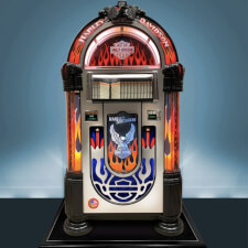 Rock-Ola Harley Davidson Flames Aluminium CD Jukebox