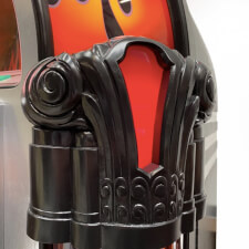 Rock-Ola Harley Davidson Flames Aluminium CD Jukebox Wood Shoulder