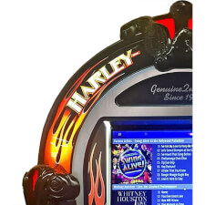 Rock-Ola Harley Davidson Flames Music Centre Jukebox Top Left Side.
