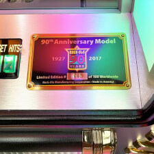 Rock-Ola Bubbler 90th anniversary Edition CD Jukebox Certificate