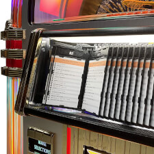 Rock-Ola Bubbler 90th anniversary Edition CD Jukebox Lights and Music List