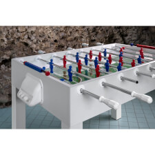 A white Florence football table in a games room.