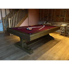 The rustic aesthetic of the Wyoming 8ft slate bed table.