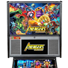 The Top Cabinet of The Avengers Infinity Quest Pinball Machine.