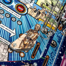 The Stern Star Wars Comic Art Pin Pinball Machine Playfield Details.