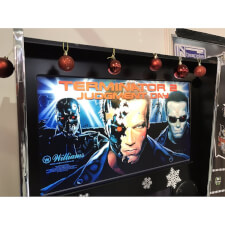 The video backglass on the King-Pin EX.