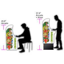 An Arcade1Up machine riser comparison.