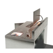 Concept image of the ultimate WFH desk from an angle.