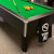 The Blackball slate bed pool table corner.