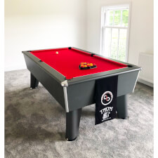 The 7ft Blackball in Midnight Grey with Red Smart cloth. 