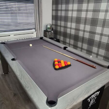 The Blackball edinburgh pool table in silver oak.