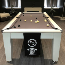 The Blackball edinburgh pool table in white.