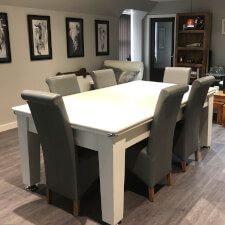 The Blackball edinburgh dining table in white.