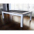 The Black Imperio pool table in white.