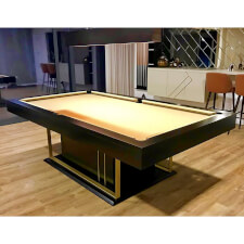 The London Slate Bed pool table in a room.