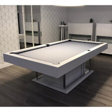 The London Slate bed pool table in a room.