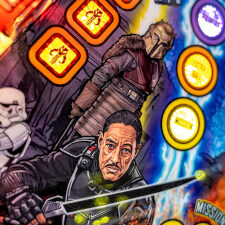 The Mandalorian Pro pinball machine graphics.