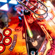 The Mandalorian Pro pinball machine artwork details.