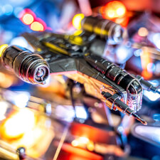 The Mandalorian Premium pinball cabinet details.
