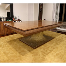 The Volcano Slate Bed pool table in cherry with top.