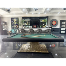 The Volcano pool table installed.