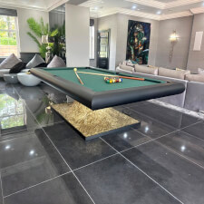 The Volcano pool table installed.