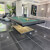 The Volcano pool table installed.