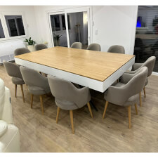 The Spider Slate Bed pool table in inox.