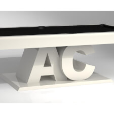 The ABC slate bed pool table letters.