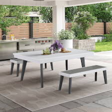 Pureline California Outdoor/Indoor pool dining table in White.