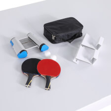 Table tennis accessories included with the California.