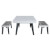 The California fitted with table tops & with optional benches, in White finish..