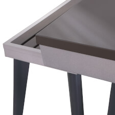 Pureline California Outdoor/Indoor table corner in Stone finish.