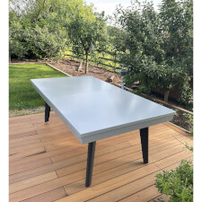 The California in Storm Grey with tabletop fitted.