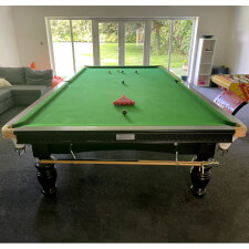 The Fully refurbished Keith Davis slate bed pool table front.