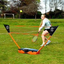 A girl playing Sure Shot Quick Fit 3 in 1 game.
