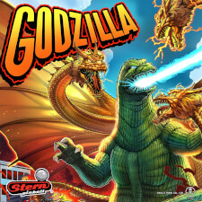 Stern Godzilla Premium pinball machine graphics.