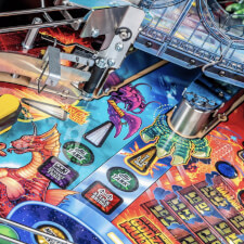 Stern Godzilla Premium pinball machine artwork details.